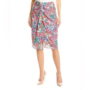 J. McLaughlin Blakely Rose Freshfields Floral Print Twist Tie Knot Skirt - Sz 4